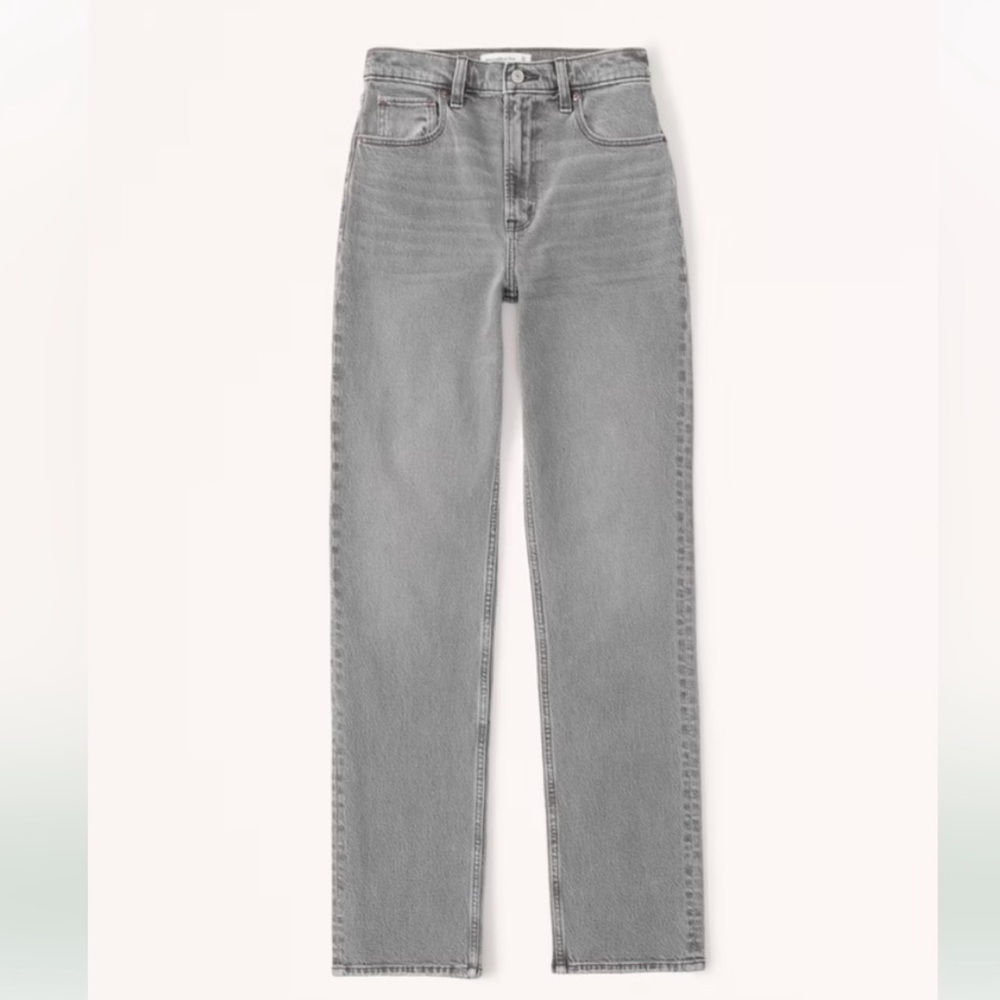 ABERCROMBIE & FITCH GREY Ultra High Rise 90s Straight Jean‎ jeans size 31 12 l